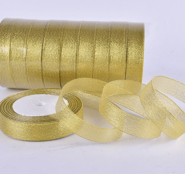 20 rullar 1,5 cm guld- och silverband, grossistförpackning för presentaskar