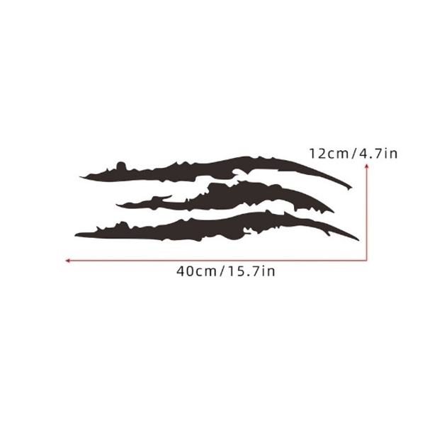 （Svart）2 stk Bilsticker Monster Scratch Stripe Dekal, Monster Cla