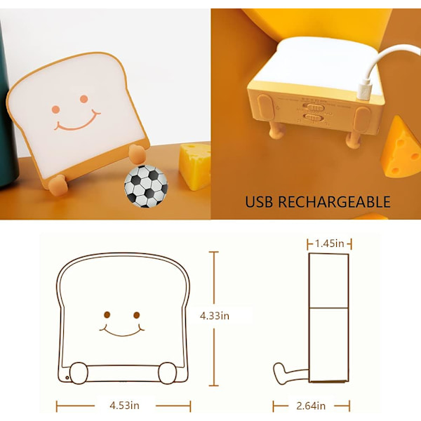 Toastlampa, söt LED-toastlampa med en fin