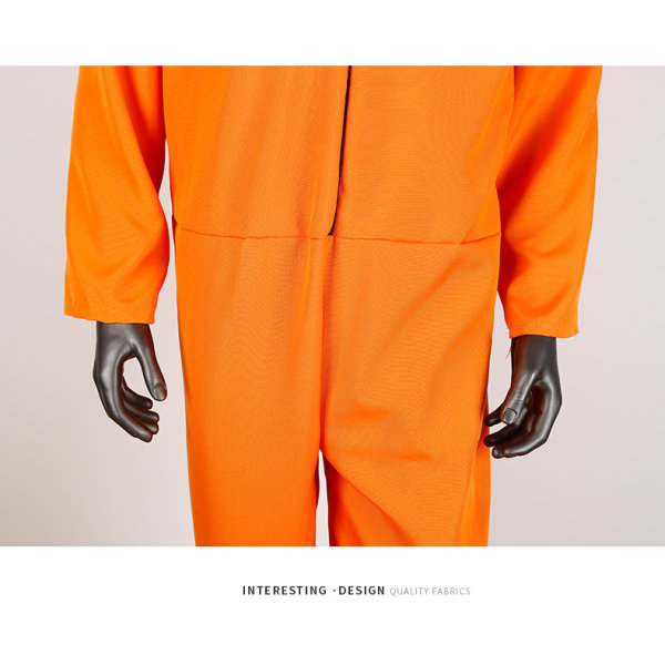 1 st Prisoner Clothes Herr Dress Up Rekvisita Herr Vuxen Orange Pr