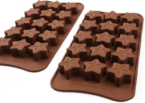 15 Hule Stjerneformet Chokoladeform, Ikke-klæbende Madkvalitets Silikon