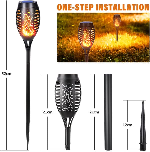 Solcellelamper Udendørs - 6 Styk 12 LED Solcellelamper med Realistiske