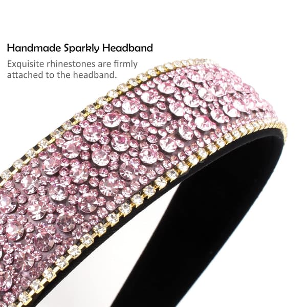 Pink Hårbånd med Rhinestones til Piger og Kvinder - Mode Hårbånd