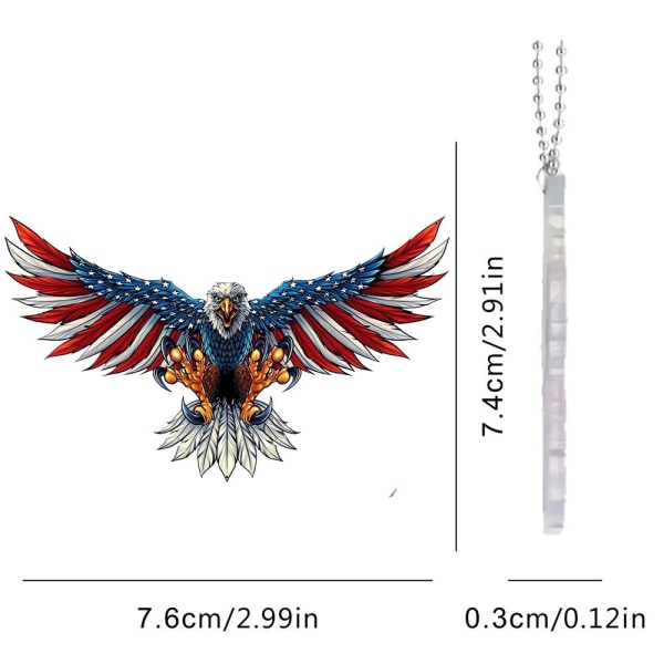 Bilprydnad Bakre Spegelförhäng, Amerikansk Örn Kors Hängande Prydnad, Spegelförhäng, Hemvägg Fönsterhängande, A