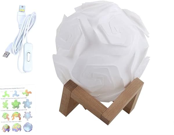 USB Plast DIY Puslespill Sammenføyning Nattelys Bordlampe med Tre