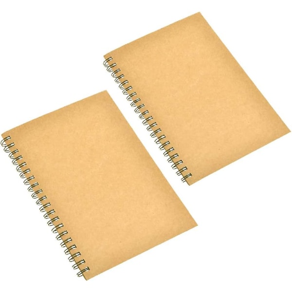 2 Pack Spiral Sketch Book Large Notebook Kraft Cover Blank Sketch