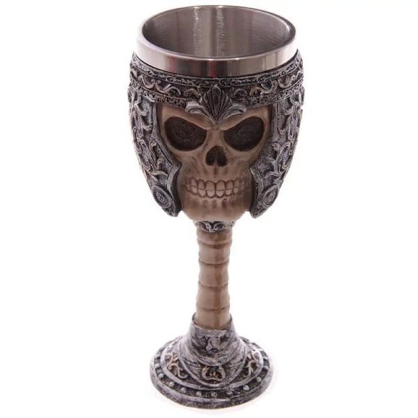 Scary Resin Rustfrit Stål Skelet Goblets Skull Offering Go