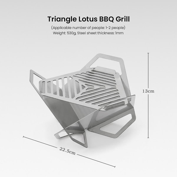 Ulkogrilli mini irrotettava retkeilygrilliteline, kannettava