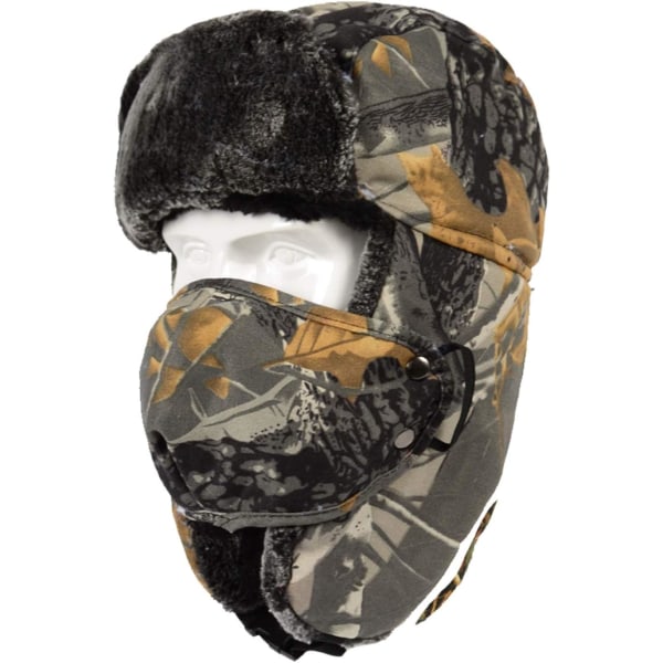 Vinter Camouflage Bomber Trapper Hat, Warm Ear Jumper Hat med Wi