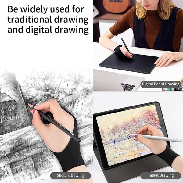 4 stk. Kunstneråndbare Handsker til Grafisk Tablet, Digital Tegning