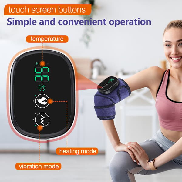 LED-röd ljusvärme massage knäskydd USB-laddning armbåge knä led