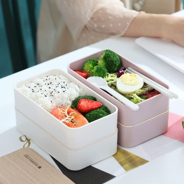 Japansk Stil 2-lags Børne Bento Box til Børn, Voksne, Arbejde, Skole