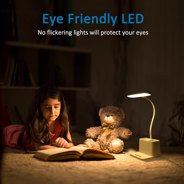 LED skrivebordslampe, 3 lysmoduser og 3 justerbare lysstyrker, USB-ladbare