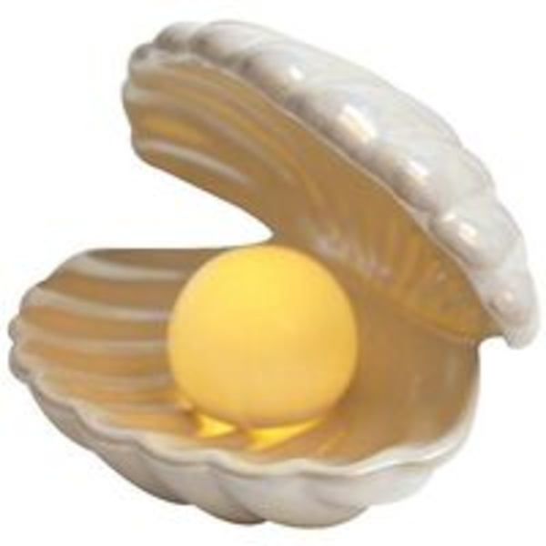 Shell Pearl Light Led Lampe d'appoint Veilleuse portative，Blanc