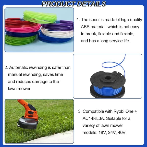 4 st Universal Gräsklippartrådsspole Nylon Trimmer Ersättning