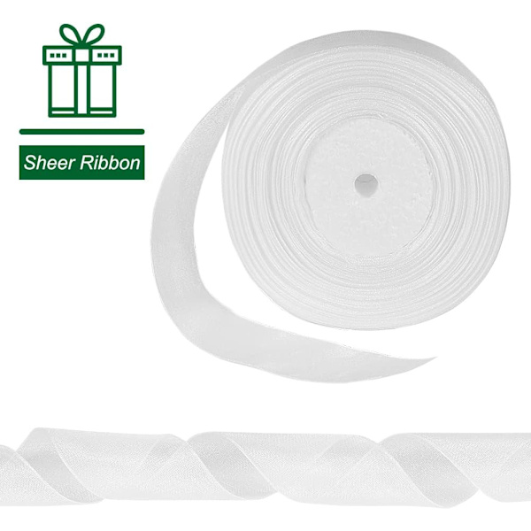 Vit Raggband, 40 mm x 45 Meter Bred Vit Band DIY Dec DXGHC