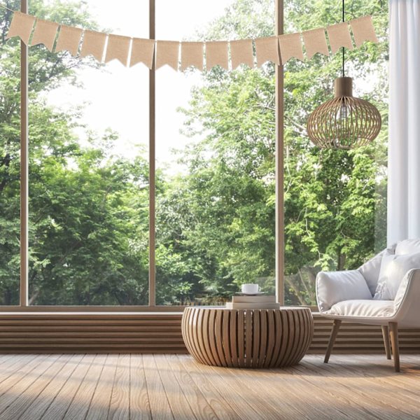 Jutevimpelfana Burlap Girlang 4.5M Jutetyg Penna