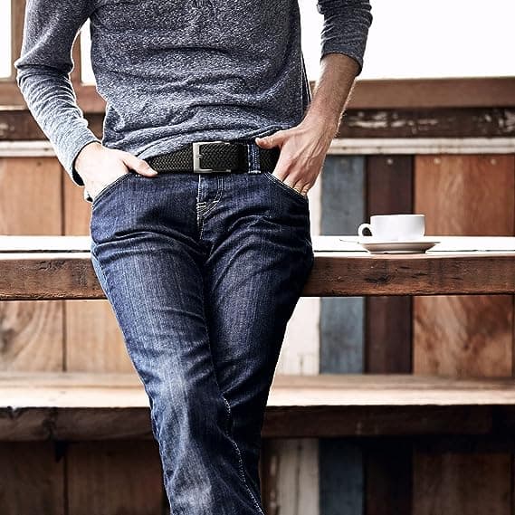 Størrelse L, Elastisk Herre Bælte 1 3/8\" Bredde, Fairwin Casual Stretch Vævet