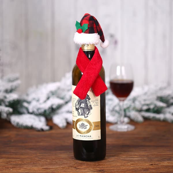 6 stykker kreative julepynt skjerf hatter todelt sett