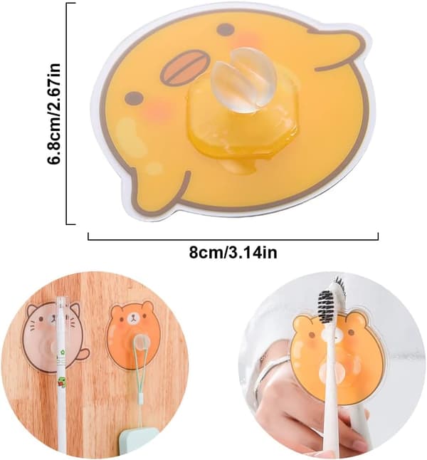 4 kpl Seinäkiinnitteinen Hammasharjanpidike, Piirretty Silikoninen Seinäkiinnitteinen