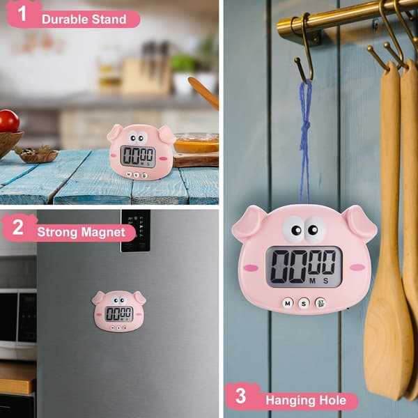2 stk. Kjøkken Timer Magnetisk Dyr Digital Nedtelling Tid DXGHC