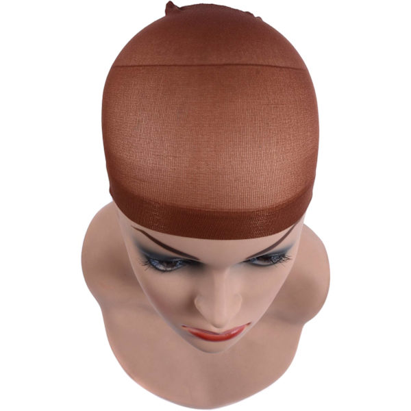 6 kpl Unisex-hiuspipoja Hengittävä Nylon-hiuspipo (Tummanruskea)