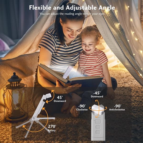 Leselampe, USB-oppladbar leselys, 3 moduser 5 justerbare lysstyrker DXGHC