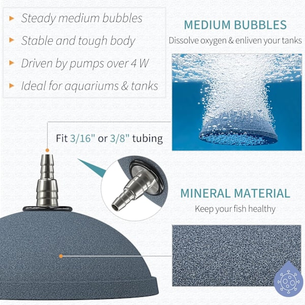 Akvarium 4-tums brödsten bubbeldiffusor släppverktyg för luft p