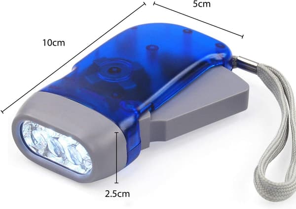 Käsikäyttöinen taskulamppu - Puutarhatarvikkeet - 3 LED-dynamo taskulamppu