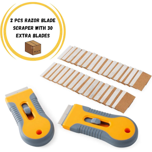 Rakbladsskrapa, 2-pack, Rakskrapsats med 20 extra blad