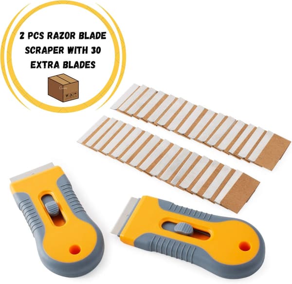 Razorbladsskraber, 2-pak, Razor Scraper-sæt med 20 ekstra blade