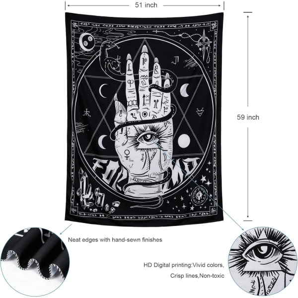 Tarot Wall Tapestry Moon Star Seinävaate Astrologia Eye