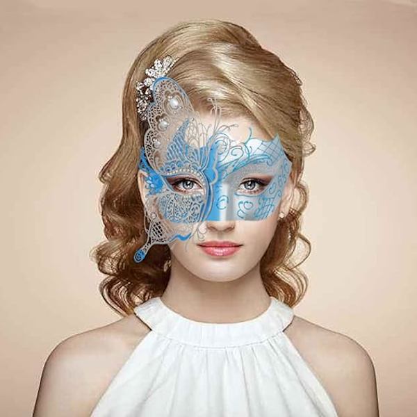 Mystisk Venetiansk Fjärilsdam Maskerad Halloweenfest Mask