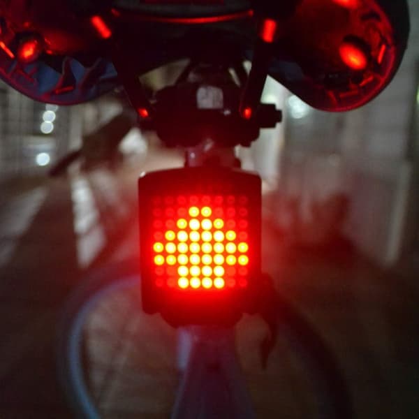 （Svart）Universal Sykkellys 64 LEDer Trådløse Blinklys LED
