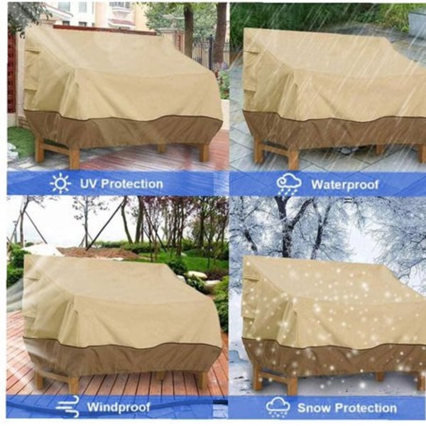 Vattentäta möbelöverdrag för trädgård, 224x83x84cm Patio Chair Cover