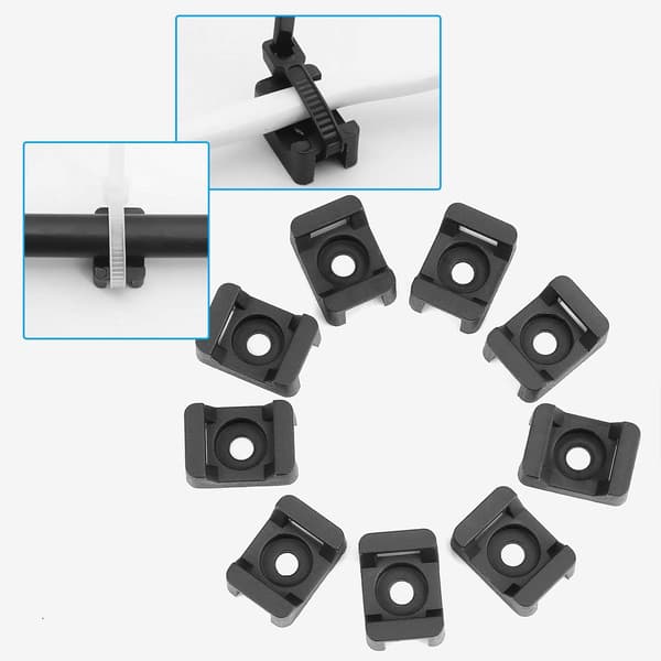 Svarta Kabelbandsfästen 23mmx16mm Sadeltyp Kabelbasfäste