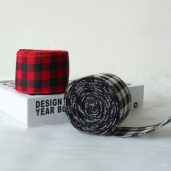 2 stycken julband i linne, DIY-tillbehör, svart och vitt
