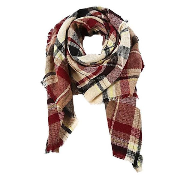 Imitation Cashmere Rutiga Sjal med Fransar - Modeaccessoar för Hösten