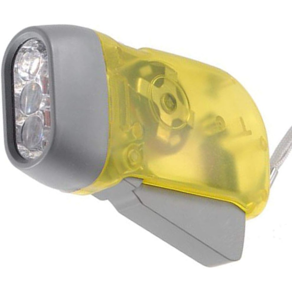 3 LED Dynamo Lommelygte Håndtryk Sving Camping Bærbar T