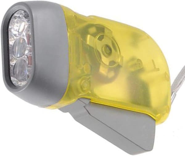 3 LED Dynamo Taskulamppu Käsikäyttöinen Kampi Leirintä Kannettava T