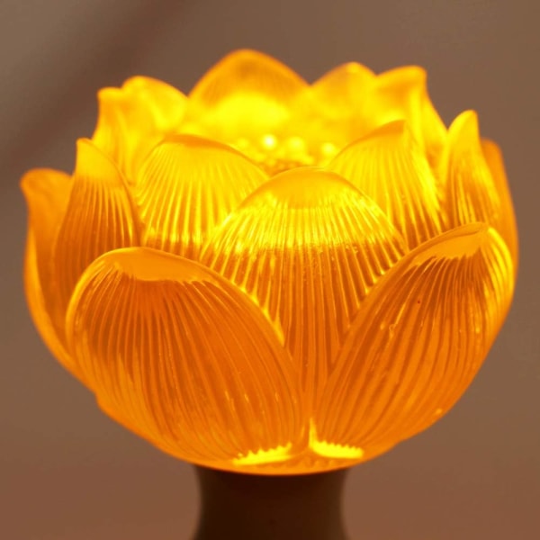 LED Lotus Buddhistisk Lys, Varmt Gult Buddha Lotus Lampe, 2 i DXGHC