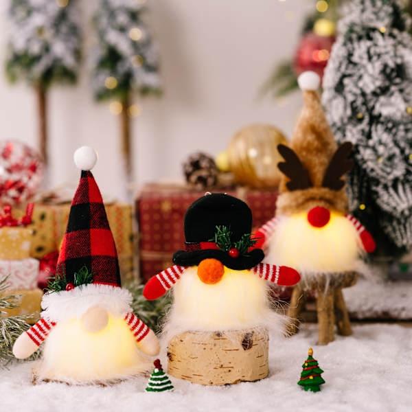 4 stk. Julepynt Q-udgave Rudolph lysende fa