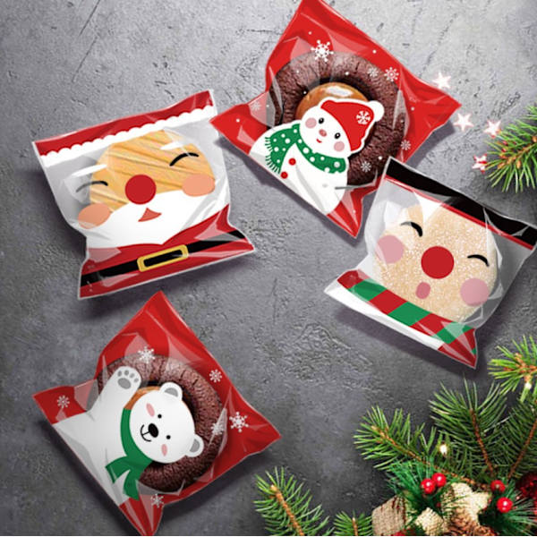 200 stycken julgodispåsar Snacks Cookiepåse Snögubbe Björng