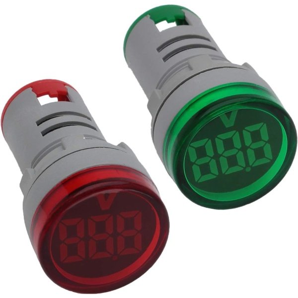 Rund LED-spänningsmätare – AC20-500V, 22 mm Digital Volt
