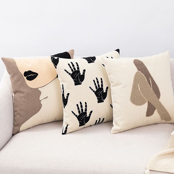 1 abstrakt brodert putetrekk putetrekk bomulls sofa pute