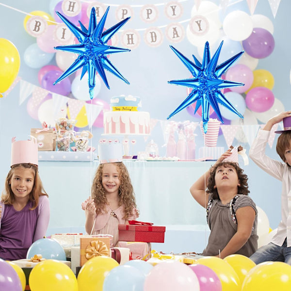 20 blå stjerneburst ballonger, eksploderende stjerneburst ball
