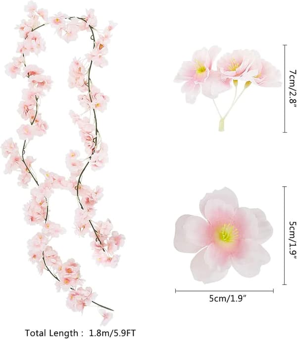 3 st konstgjorda körsbärsblommor för utomhuskrans till bröllop