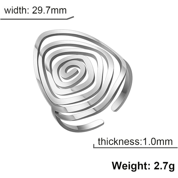 Kreativ Spiralring Justerbar Åpen Finger Ring Mote Vortica