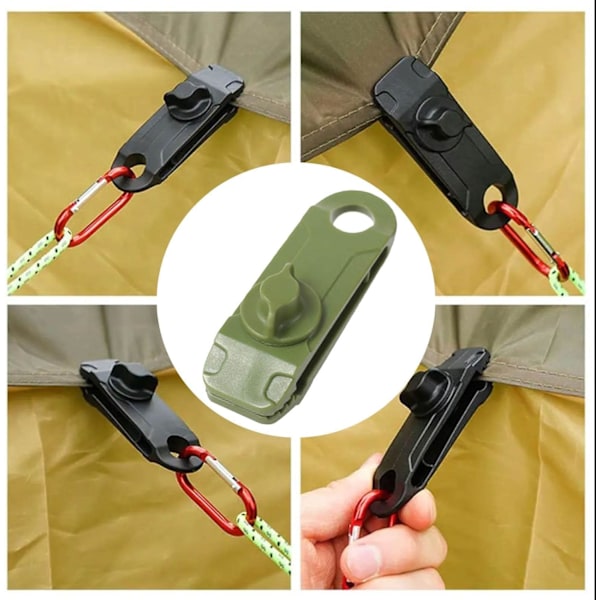 10 stk Multifunksjonelle Campingtelt Plugger Justerbare Nylon Spenne Reu