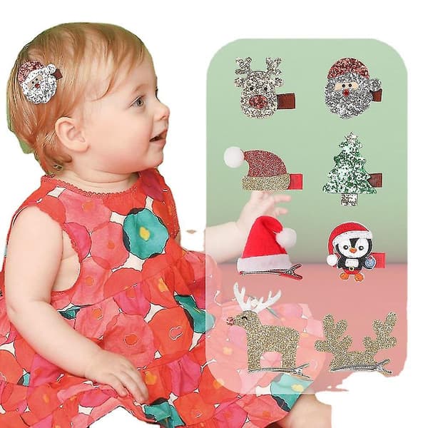 Glitter Alligator Hårspännen Barrettes Jul Hårrosetter Se DXGHC